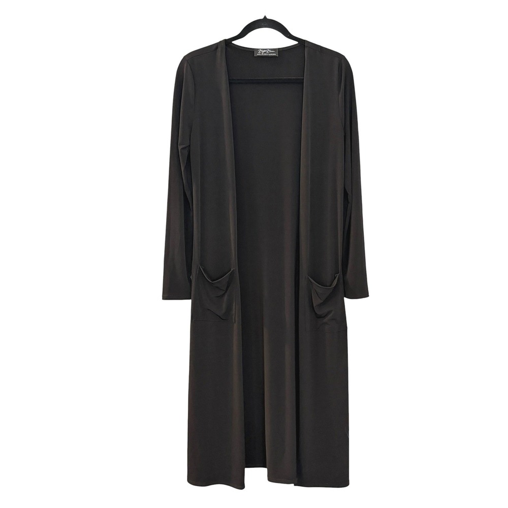 Brigitte Brianna Essential Lifestyle Duster Cardigan XL Long Black Travel Layers